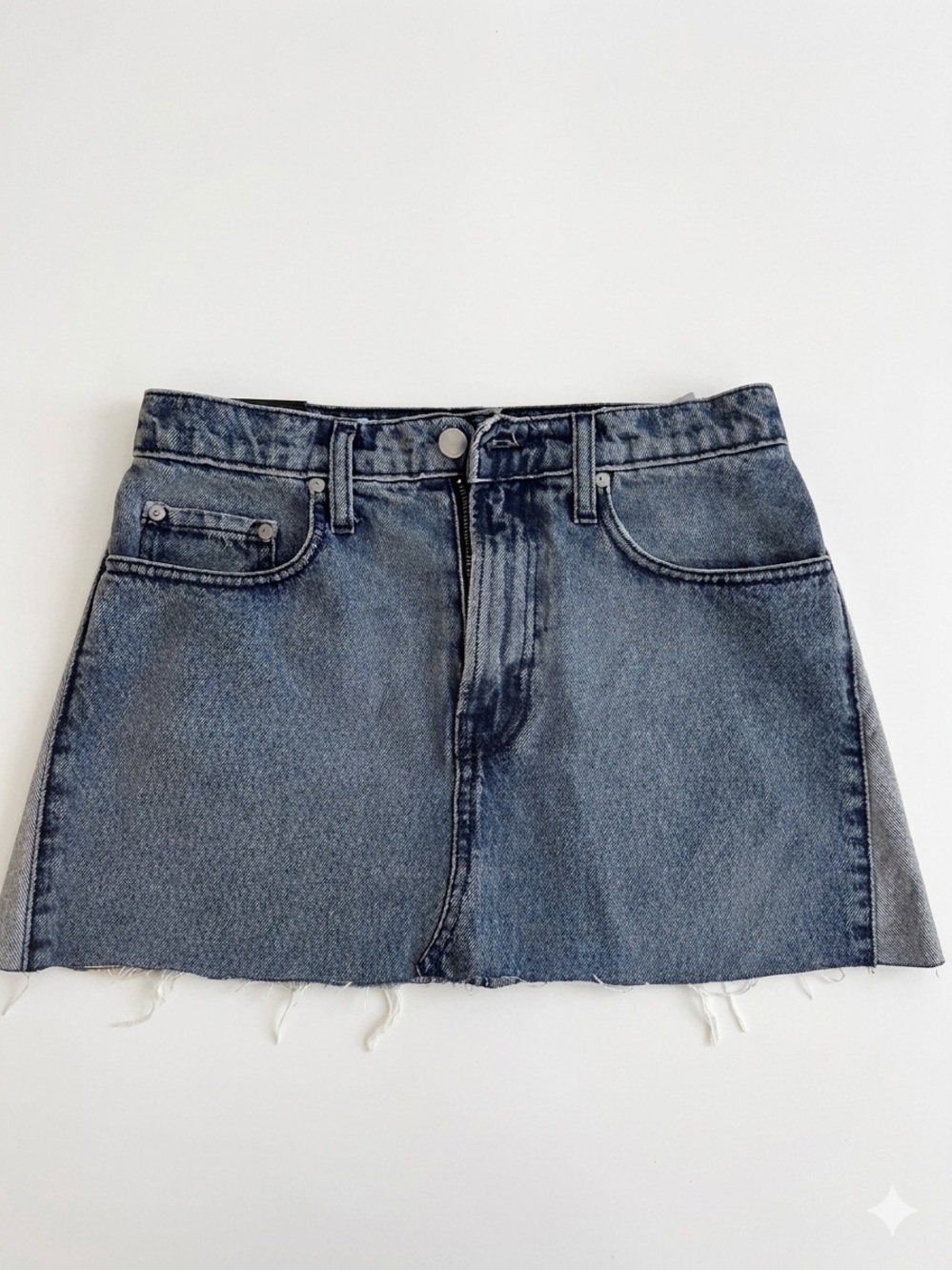 Nobody Denim Reverse Panel A-Line Mini Skirt Sz 27 NWT